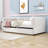 Twin Upholstered Daybed with Backrest and Trundle-1089777755