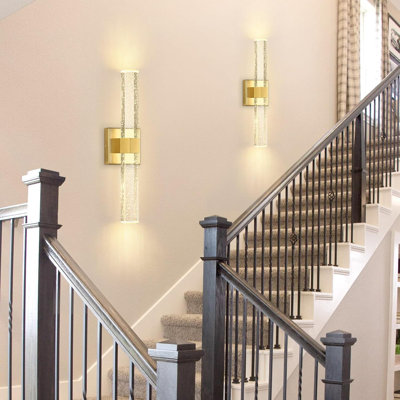 Modern Crystal Wall Sconces With Bubble Led Bathroom Light Fixture（2 Pack）