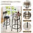 3-Piece Bar Table Set For 2, Small 2-Tier Round Bistro Pub Dining Table & PU Upholstered Stools With Backrest-1971949800-1971949804-1971949805
