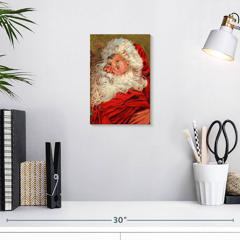 Père Noël rétro Lelend, H 12 po x l 8 po