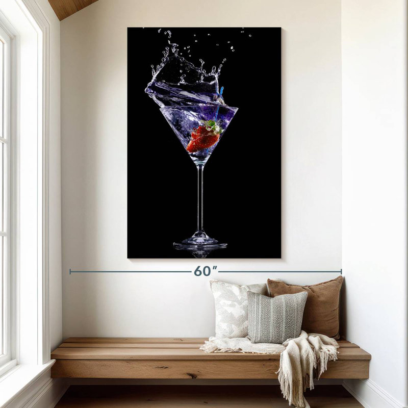 Yarlin fraise Martini Splash, H 51 po x l 34 po