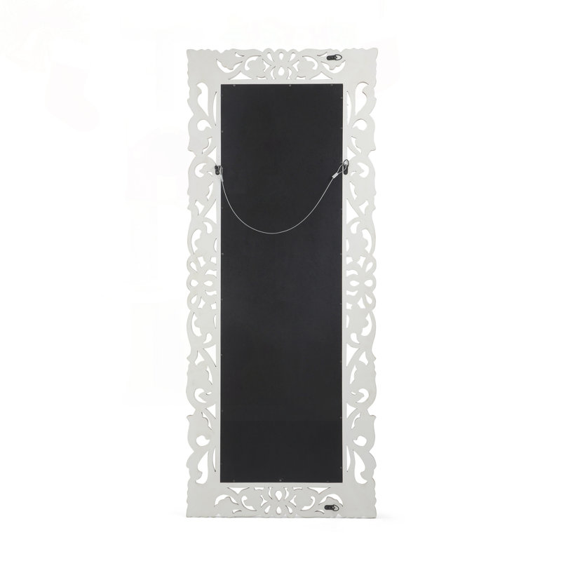 Miroir mural sculpté orné floral avec finition patinée