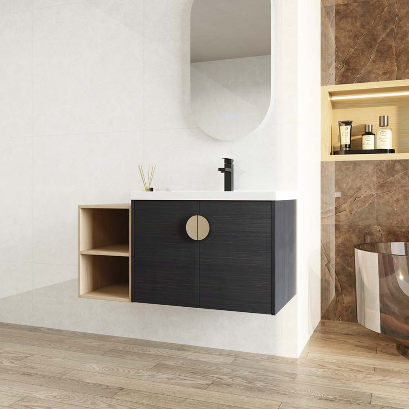Meuble-lavabo simple 39,8 po avec plateau en céramique