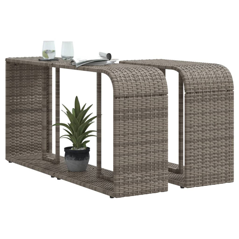 Schechter Rectangular Outdoor Side Table , 112cm cm W 27cm cm D, Grey