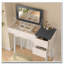 Bureau de coiffeuse avec miroir rabattable, 2 tiroirs, 8 compartiments de rangement et une chaise