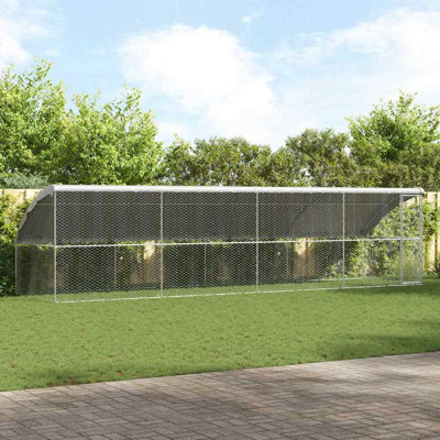 Chenil pour chien vidaXL 4 pièces argenté 26,25 x 6,56 x 6,56 pi