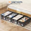 Rangement sous le lit 90L avec roulettes, hauteur réglable, paquet de 2, gris