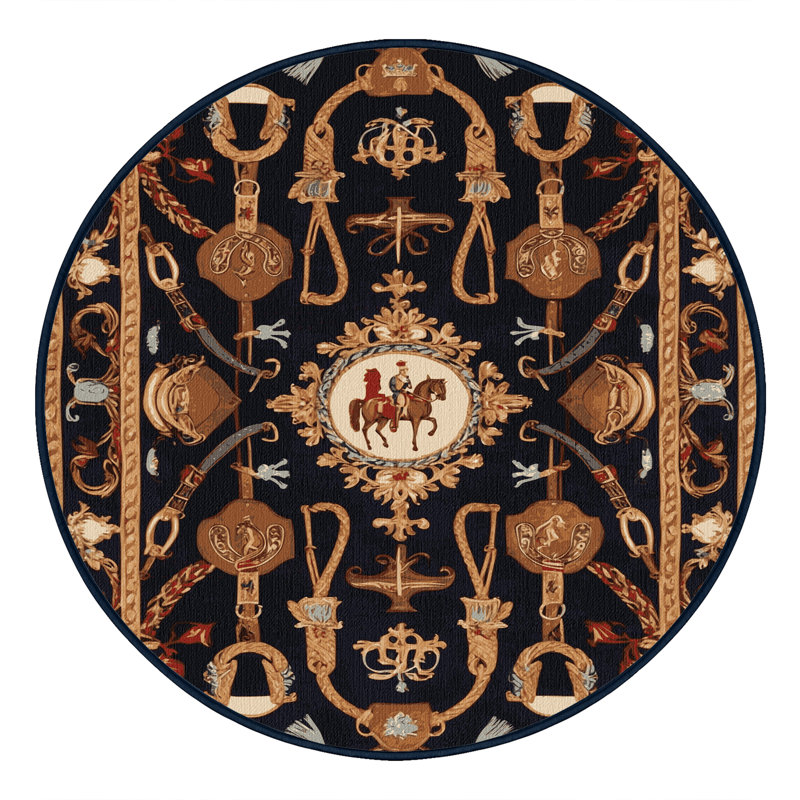Tapis mauve lavable à la machine, Rond 4 pi