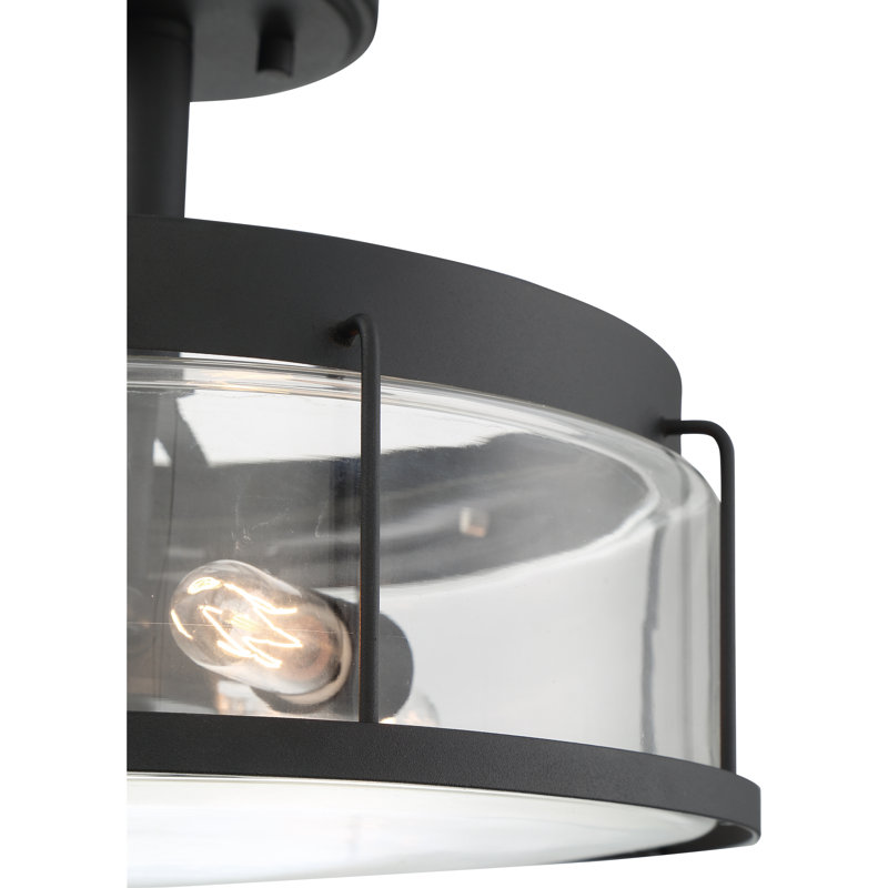 Plafonnier semi-encastré cylindrique simple 13,25 po Leyden