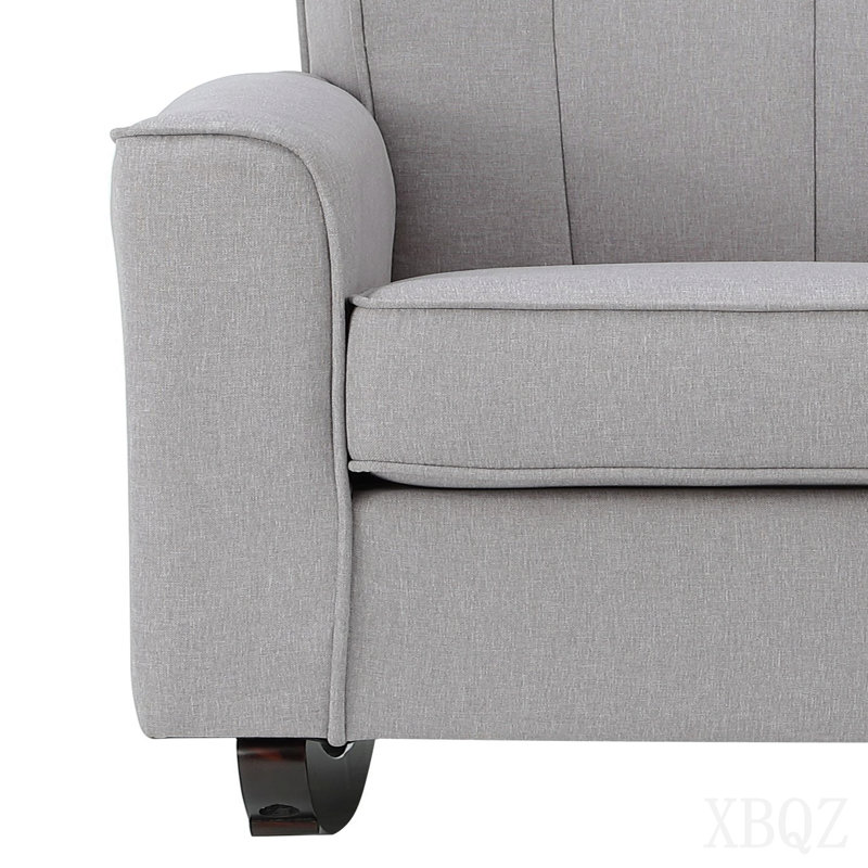 Chaise berçante en lin gris clair