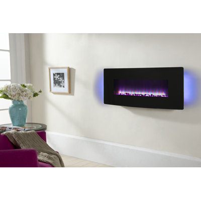 Reedsburg Black Electric Fireplace with 4777 BTU