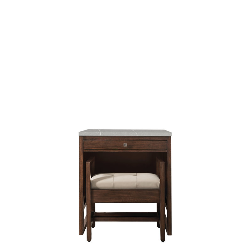 Athens 30" Single Bathroom Vanity, Glossy White/Eternal Serena/