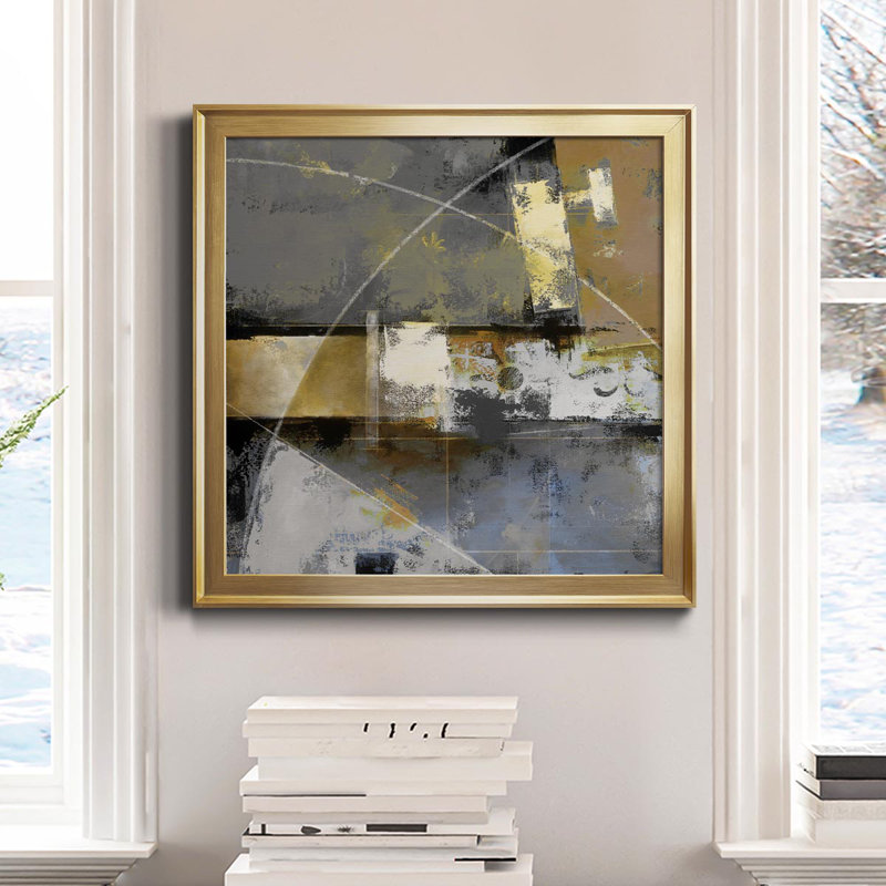 Uptown Tempo II - peinture sur toile encadrée, Or, H 30,5 po x l 30,5 po x P 1,5 po