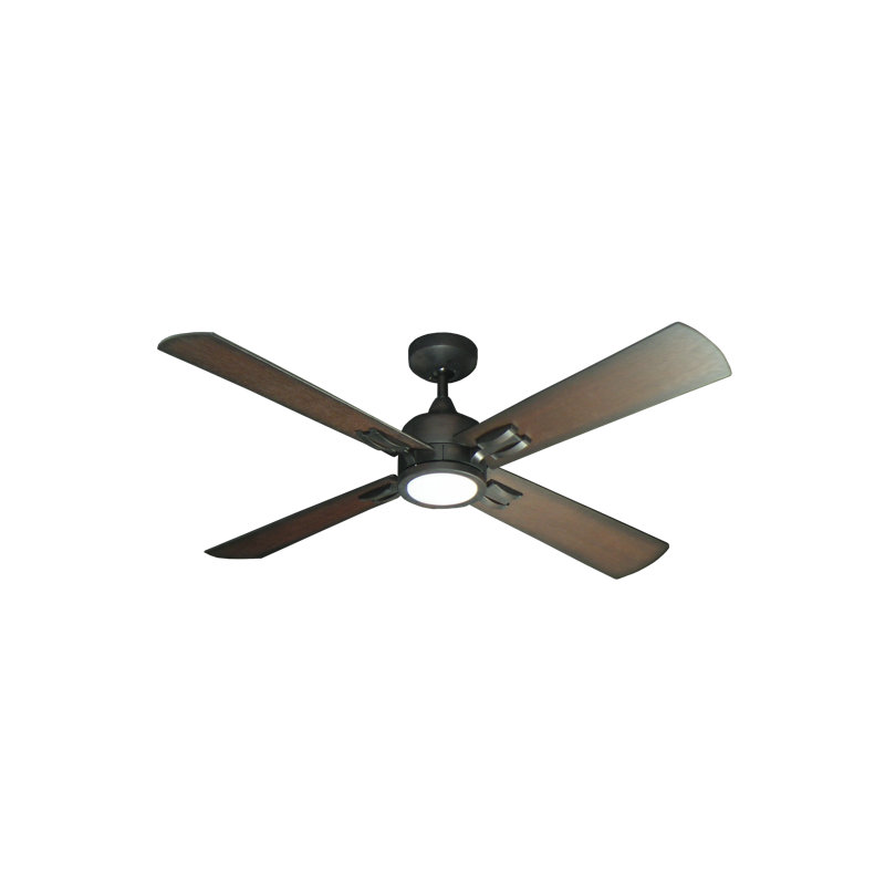 Alathia 52'' Ceiling Fan with LED Lights, Oil Rubbed Bronze with Walnut Blades