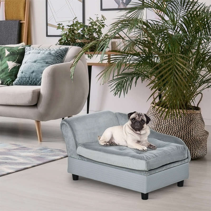 Canapé-lit pour chien avec rangement dissimulé, Gris clair