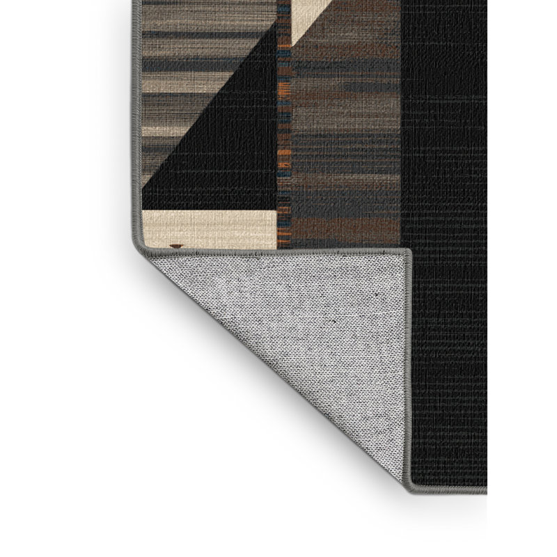 Washable Mountain Shadow Southwestern Area Rug, Square 5'