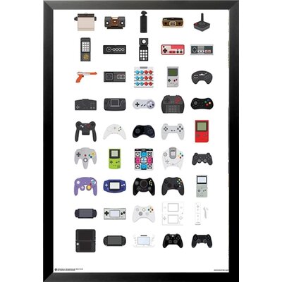 45 Video Game Controllers Gaming Gamer - Graphic Art Print -  Buy Art For Less, IF PS 11455 36x24 1.25 Black