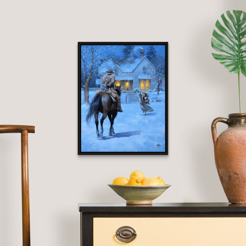 Reproduction d’art sur toile, "The Homecoming" par Jack sorde, Cadre noir, H 22 po x l 18 po x P 1,75 po