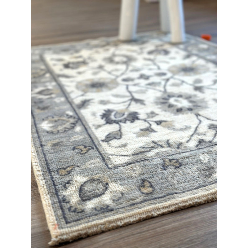 Tiny Knots Wool Oriental Area Rug in Currituck Ivory