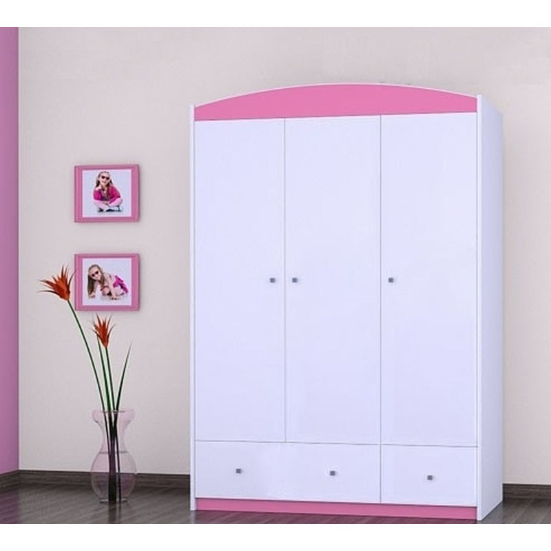 Ornelas 3 Door Wardrobe, Pink