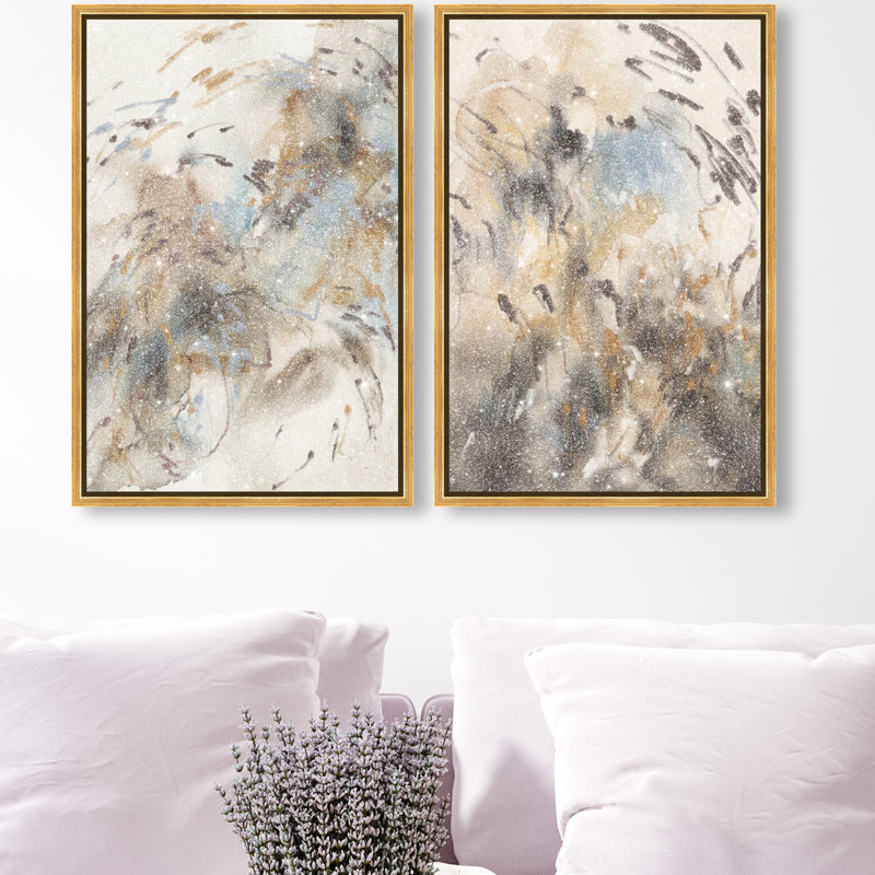 Mindfulness Set Set by Oliver Gal, 110"H x 74"W, Gold Floater Frame