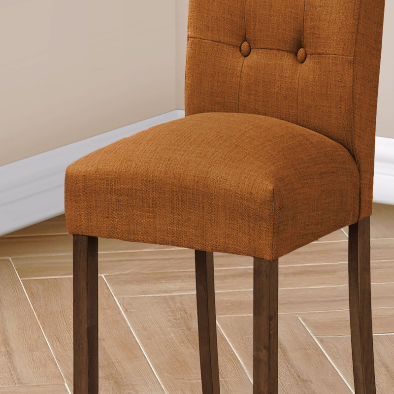 Chaise de salle à manger, hauteur 38 po, ensemble de 2, rembourrée, salle à manger, côté, cuisine, tissu, pieds en bois de noyer, moderne