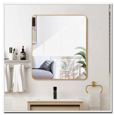 Miroir mural mural en métal pour salle de bain