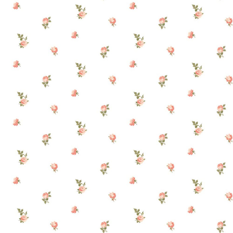 Lady Charlotte Miniature Roses 10' L x 24" W Peel and Stick Wallpaper Roll, Rouge, Self-adhesive, Vinyl