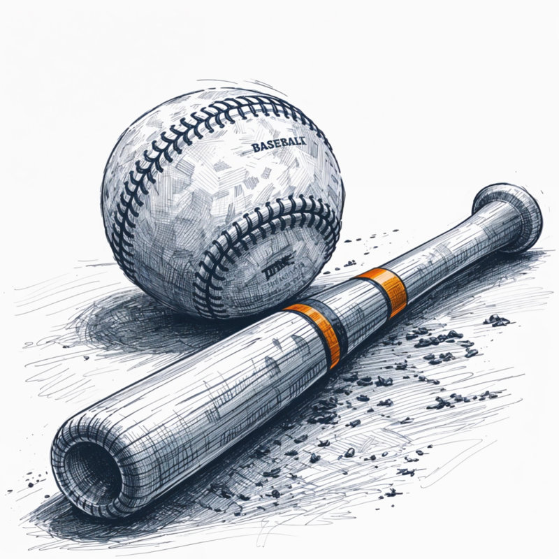 Coussins Baseball Bat And Ball, 18 x 18 pouces, Gris foncé / orange vif