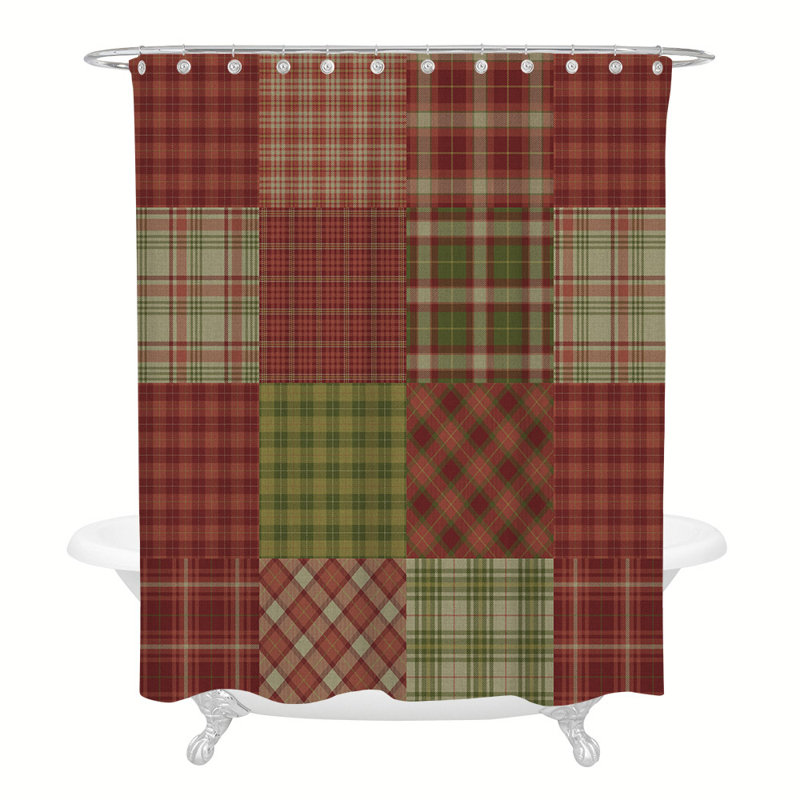 Rideau de douche simple en patchwork Hartzler, H 72 po x l 70 po