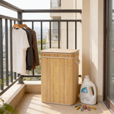 Panier à linge pliable en bambou avec couvercle et sac de doublure amovible, panier de rangement d'une capacité de 72 L avec poignées pour salle de lavage, chambre à coucher et dortoir