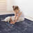 MAVAL Black Washable Rug 5X8 Area Rug (Black+Gray, 5' X 8')-433478983