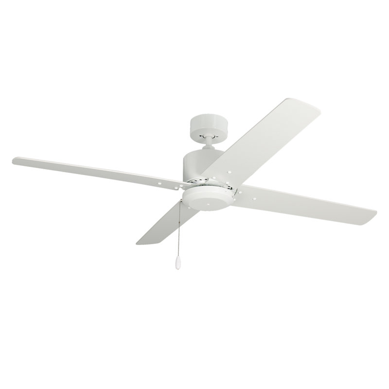 Ventilateur de plafond d'intérieur 4 pales Scoggins, Blanc, 207, Blanc