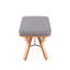 Banc Mid-Century moderne en bois naturel et tissu gris clair-1945603017-1945603021