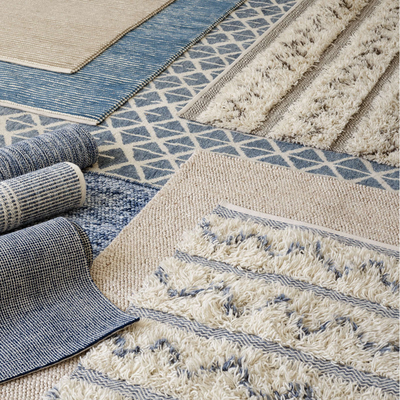 Niels Ivory Handwoven Wool/Viscose Rug, Rectangle 9'6" x 13'6"