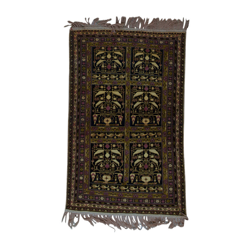 Tapis brun de haute qualité noué à la main