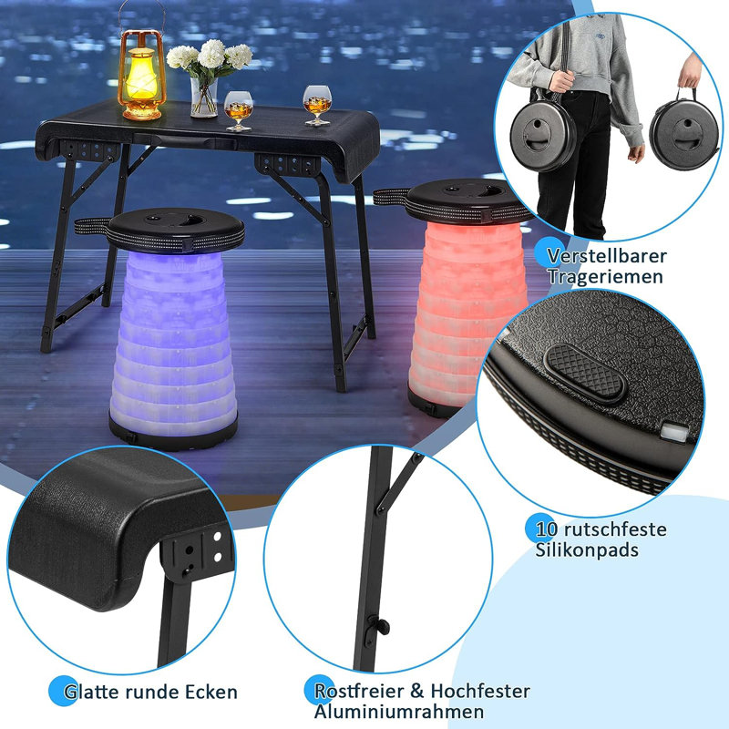 Besiana 73cm Rectangular Portable Folding Table