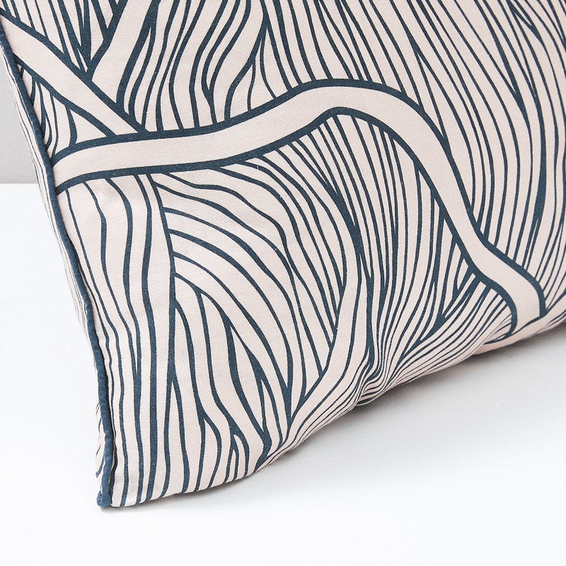 Umbra Bloom Linen Blend Pillow Cover Navy/Neutral