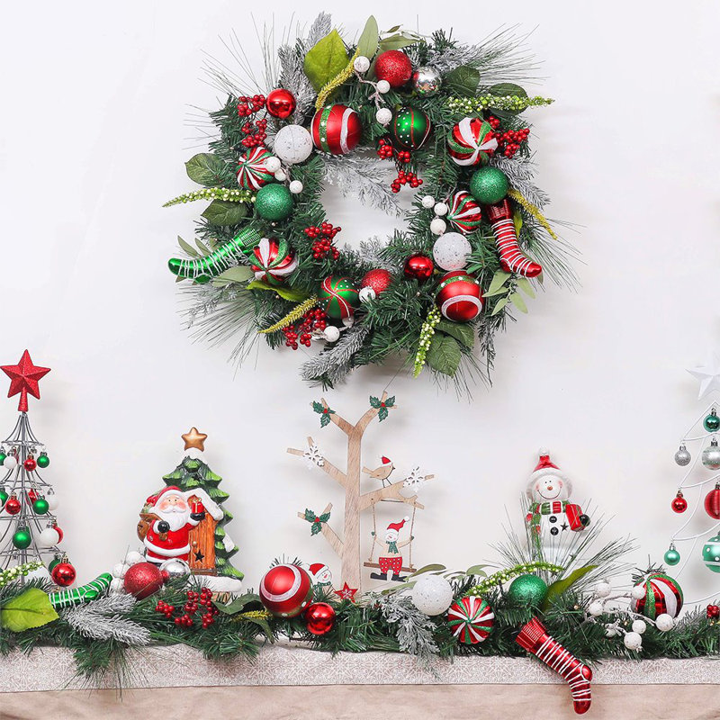 Couronne de Noël scintillante de 24 po Merry and Bright