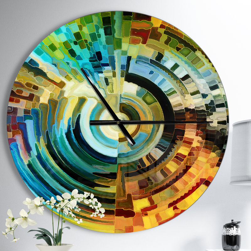 Sentiers du vitrail - Horloge murale moderne, Moyen