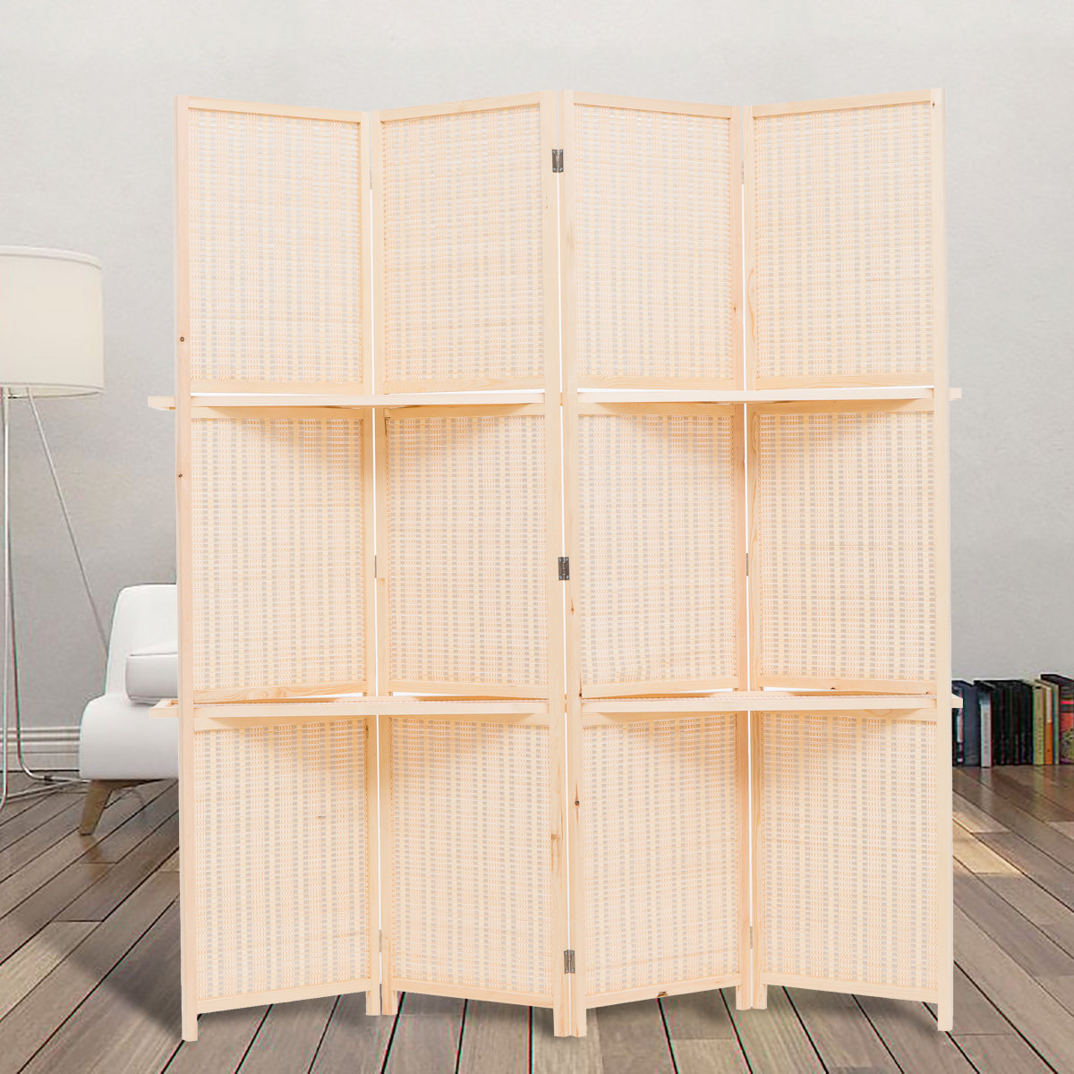 Bay Isle Home™ Rushford 70'' W x 70.5'' H 4 - Panel Bamboo Room Divider ...
