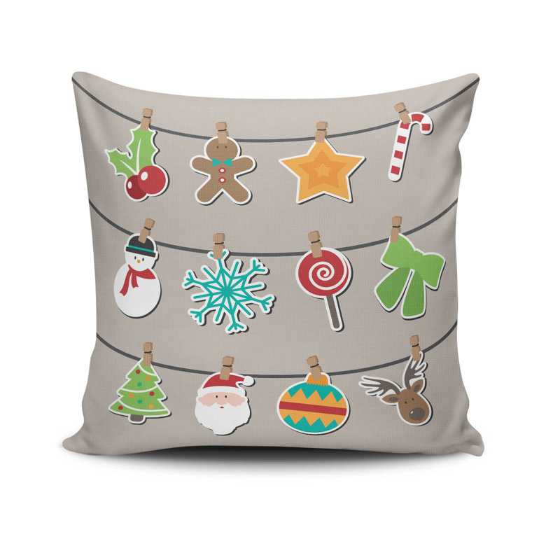 Jacquline Decorative Cushion, 17.0 x 17.0 Inches, 50% Cotton / 50% Polyester, Machine Washable, Ironable, Silicone Filling, Concealed Zip Closure | Soft & Stylish Throw Pillow for Living Room, Bedroom, & Office Décor