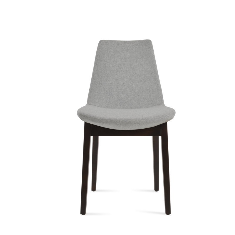 Eiffel Wood Dining Chair, Wenge, Silver Wool