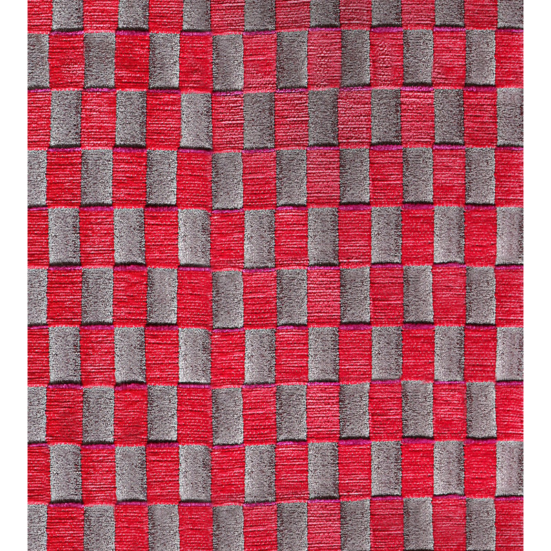 Bloom Damier Fabric, Wild Rose