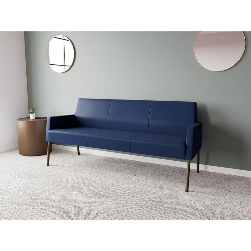 Mystic Lounge Reception Sofa, Modena Ink, Bronze Steel