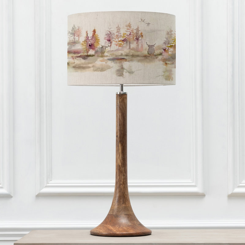 Kinross Tall Mango Table Lamp & Caledonian Forest Eva Shade