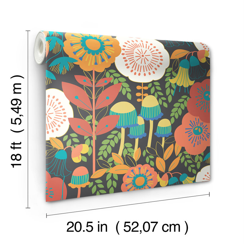 Dream Garden Peel and Stick Wallpaper, Brown