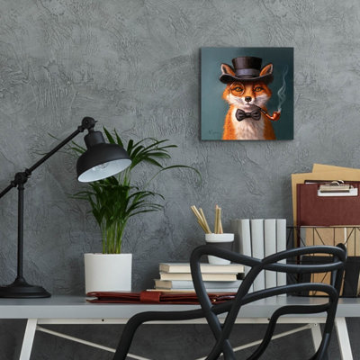  «The Charmant Mr. Fox» par Lucia Heffernan, art mural en verre acrylique, 12 po x 12 po