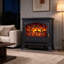 3-Sided Freestanding Electric Fireplace, Modern Space-Saving Fireplace Heater with Adjustable Flame