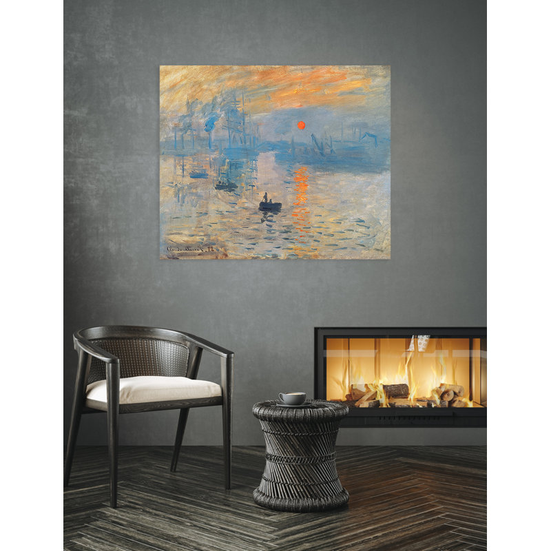 Impression «Lever de soleil sur toile» par Claude Monet, Toile tendue, H 20 po x l 24 po x P 0,75 po